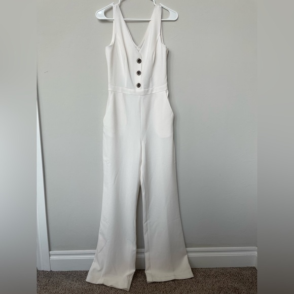 Chelsea28 Pants - Elegant Soft White Sleeveless Jumpsuit